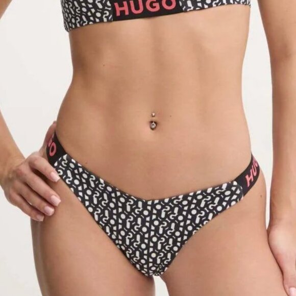 HUGO Monogram Brazilian Bikini Bottoms - Picture 1 of 12